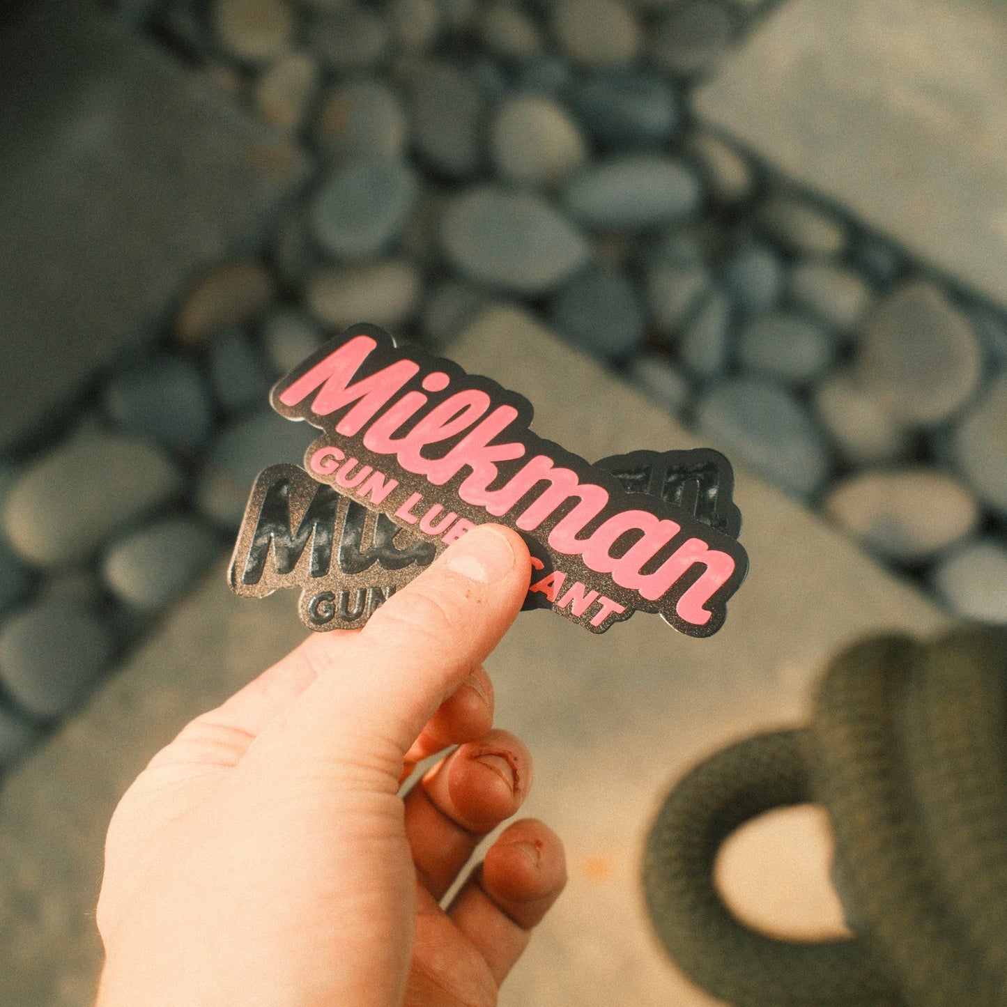Embossed Pink Logo Stickers